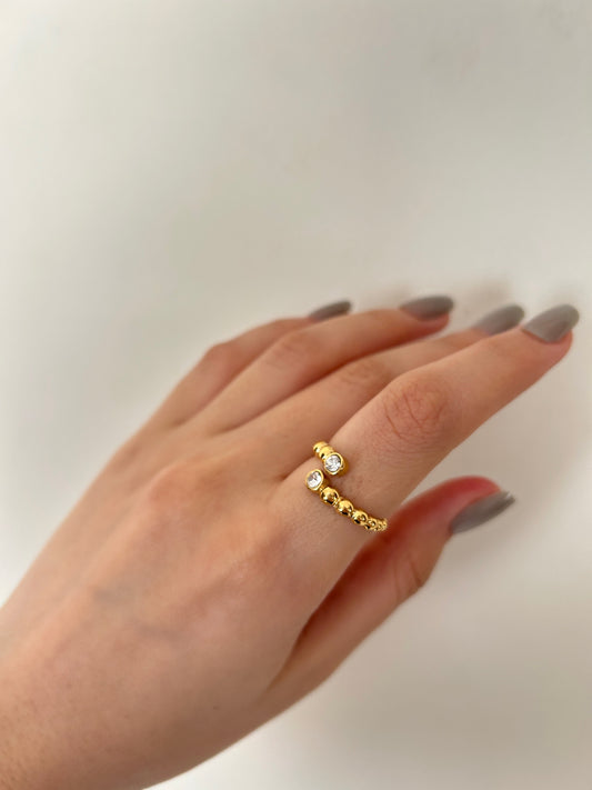 Beaded Zircon Ring