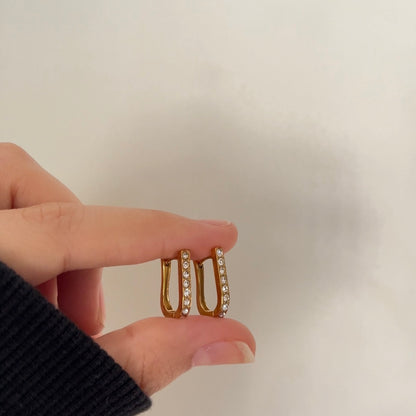 Pave Gold Earrings