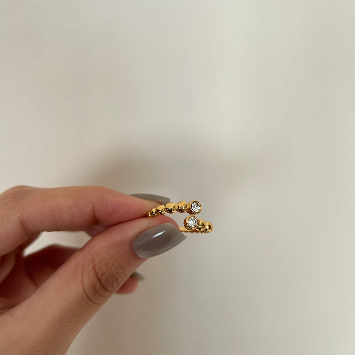 Beaded Zircon Ring