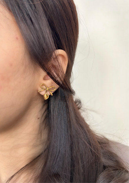 Mini Coquette Heart Earrings