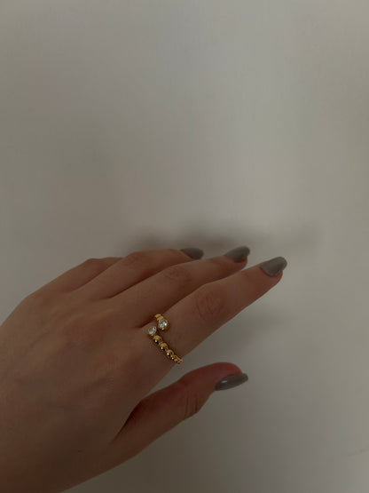 Beaded Zircon Ring