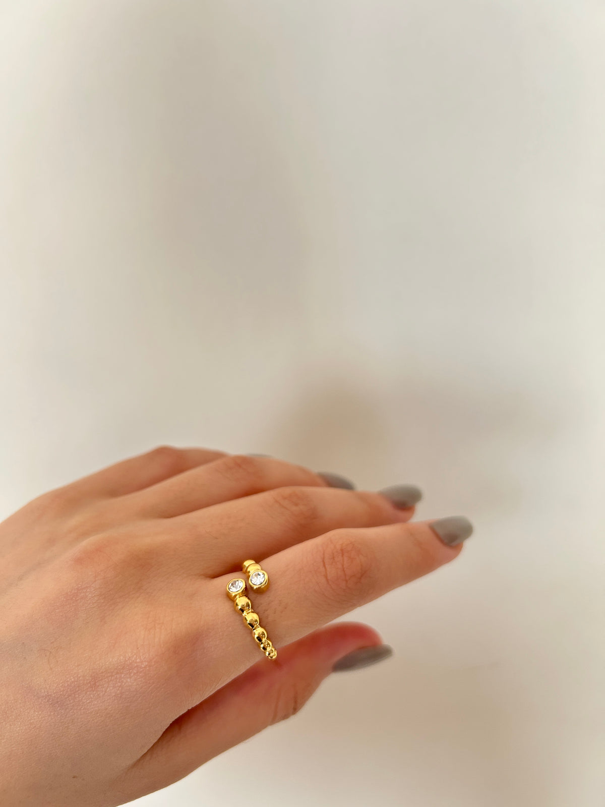 Beaded Zircon Ring