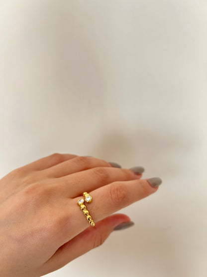 Beaded Zircon Ring