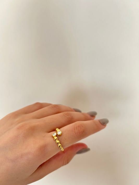Beaded Zircon Ring